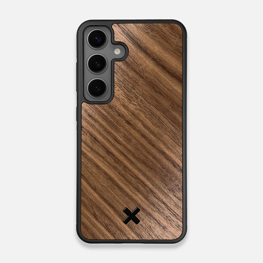 Front view of the Walnut Pure Minimalist Wood Galaxy S25 Case by Keyway Designs