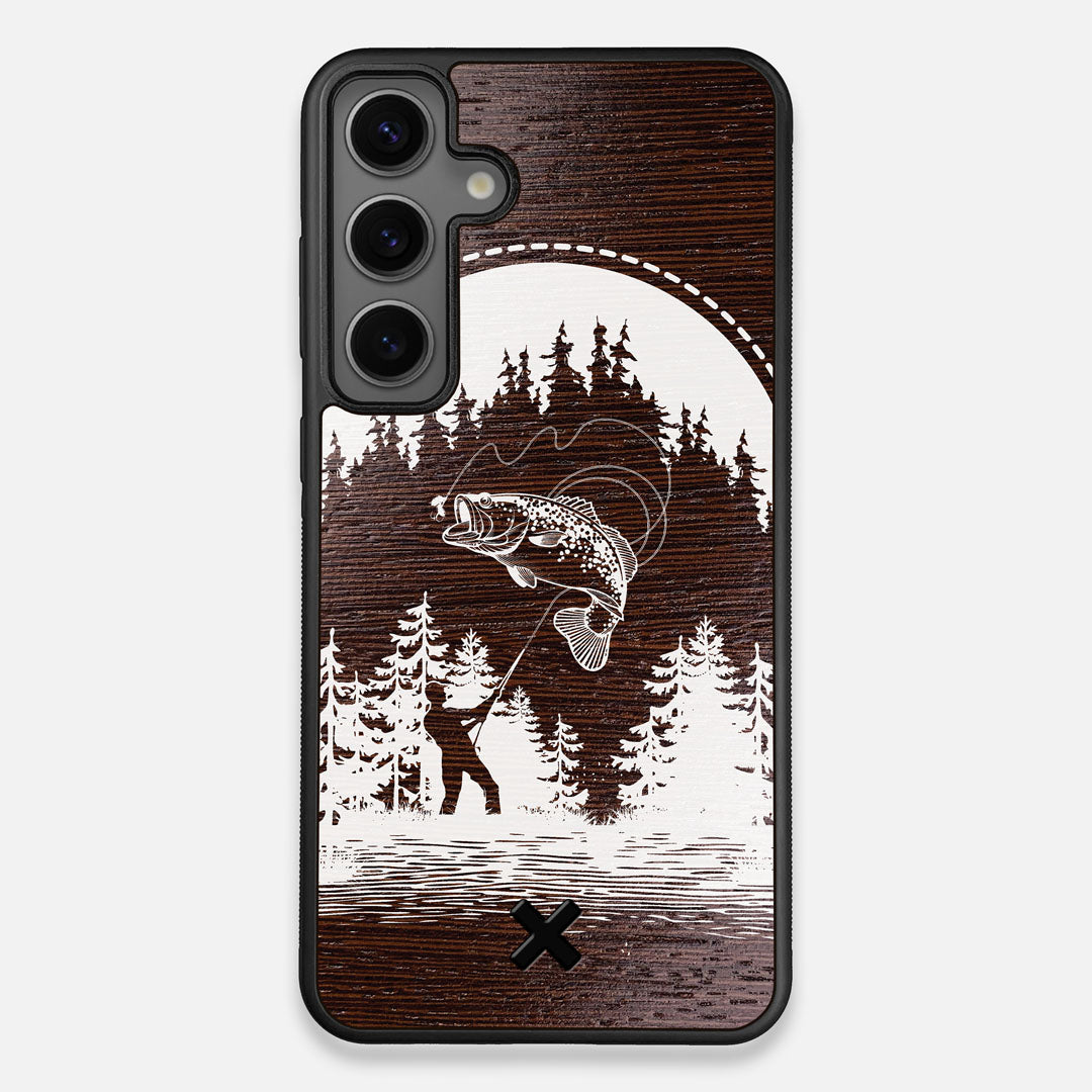 Front view of the high-contrast spotted bass printed Wenge Wood Galaxy S25 Plus Case by Keyway Designs