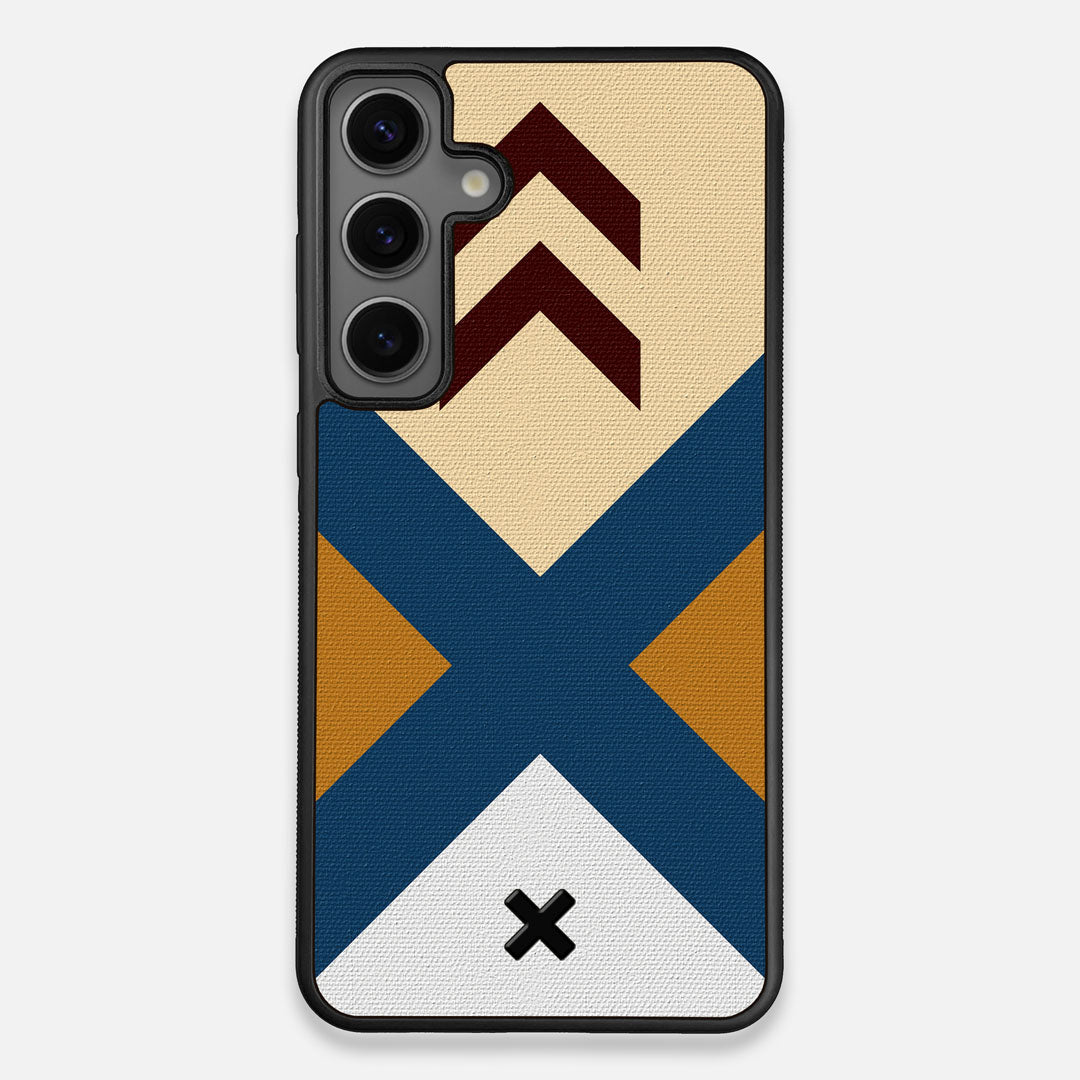 Front view of the Camp Adventure Marker in the Wayfinder series UV-Printed thick cotton canvas Galaxy S25 Plus Case by Keyway Designs