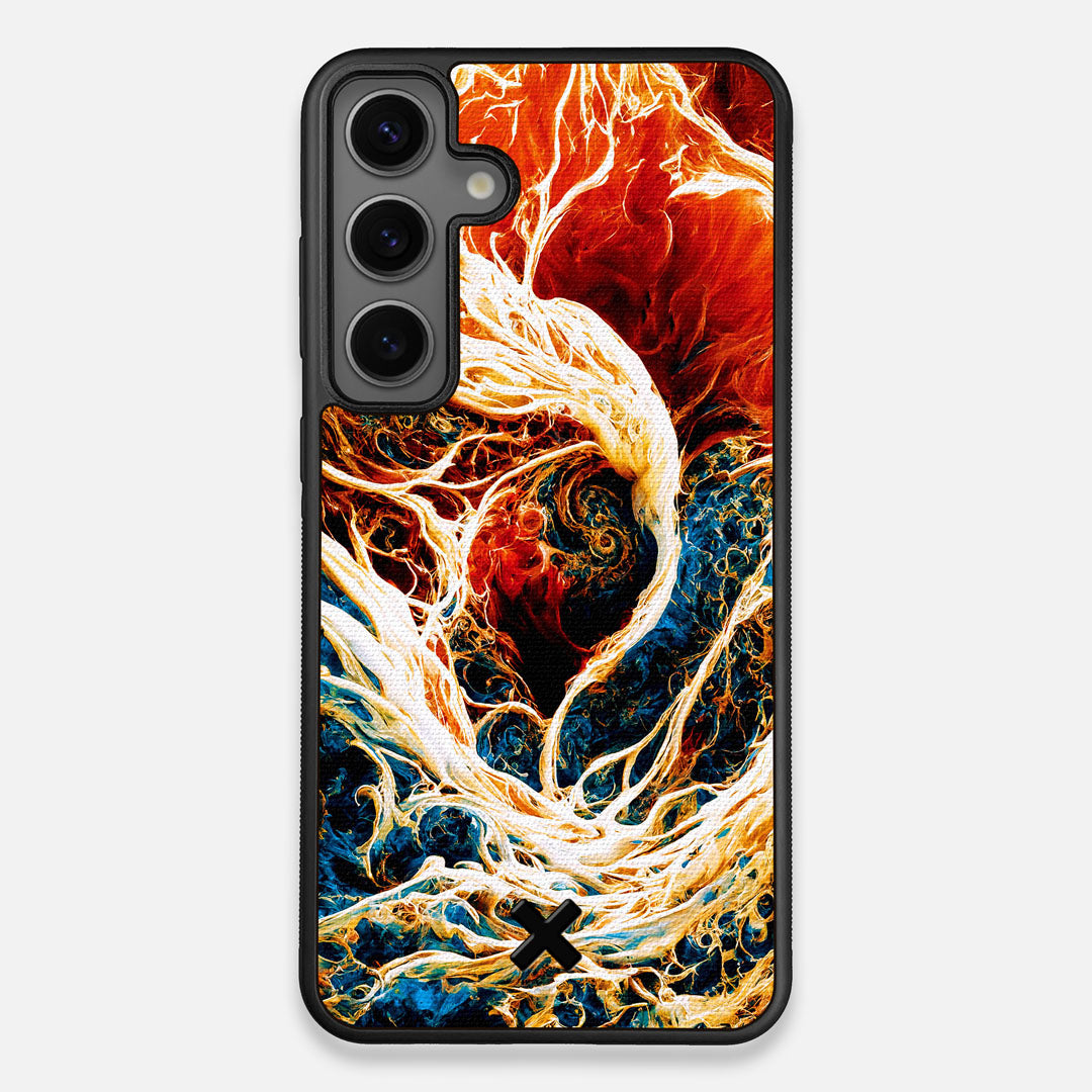 Front view of the stylized AI generated art print created by John Wingfield printed to cotton canvas Galaxy S25+ Case by Keyway Designs