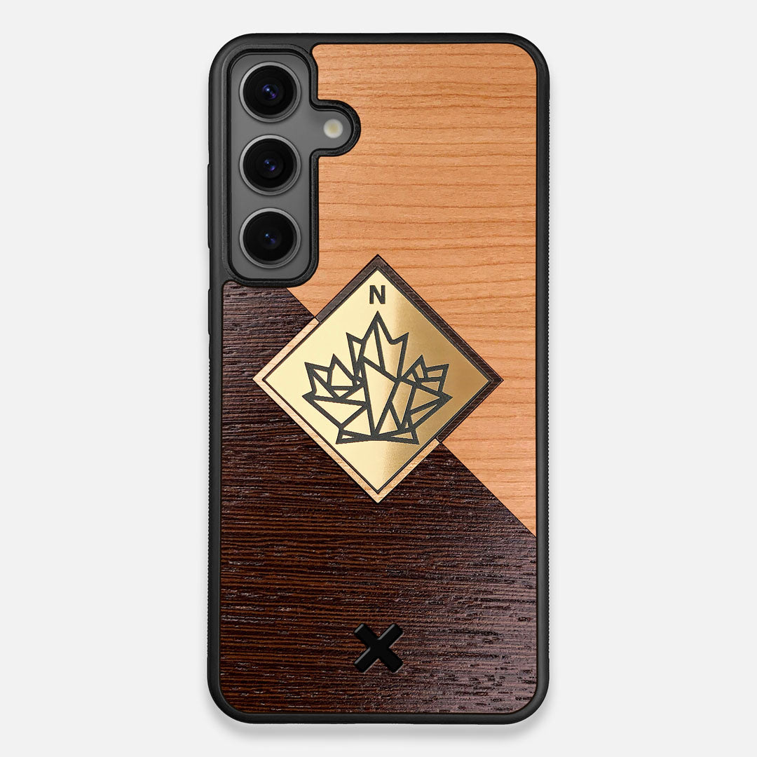 Front view of the True North by Northern Philosophy Cherry & Wenge Wood Galaxy S25 Plus Case by Keyway Designs