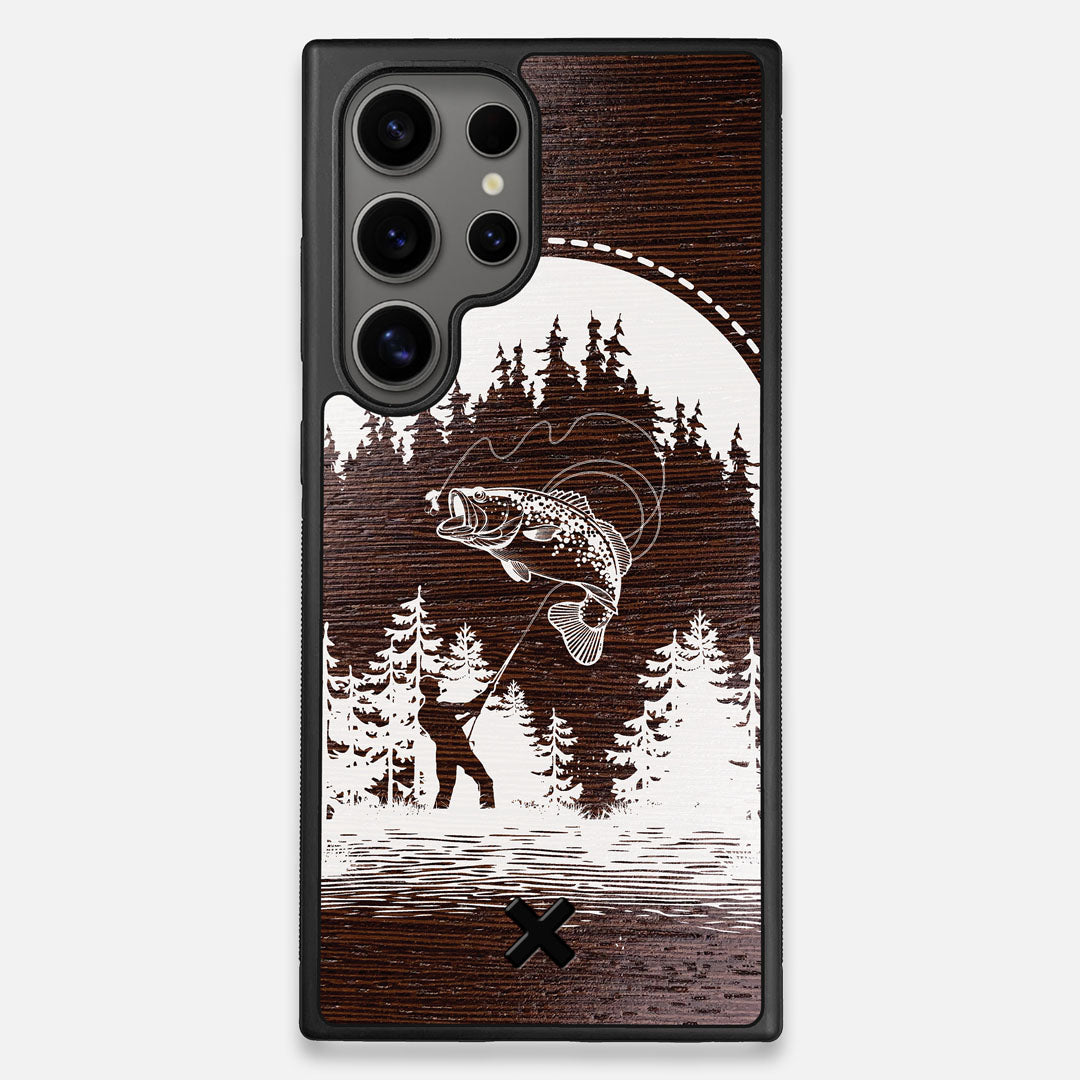 Front view of the high-contrast spotted bass printed Wenge Wood Galaxy S25 Ultra Case by Keyway Designs