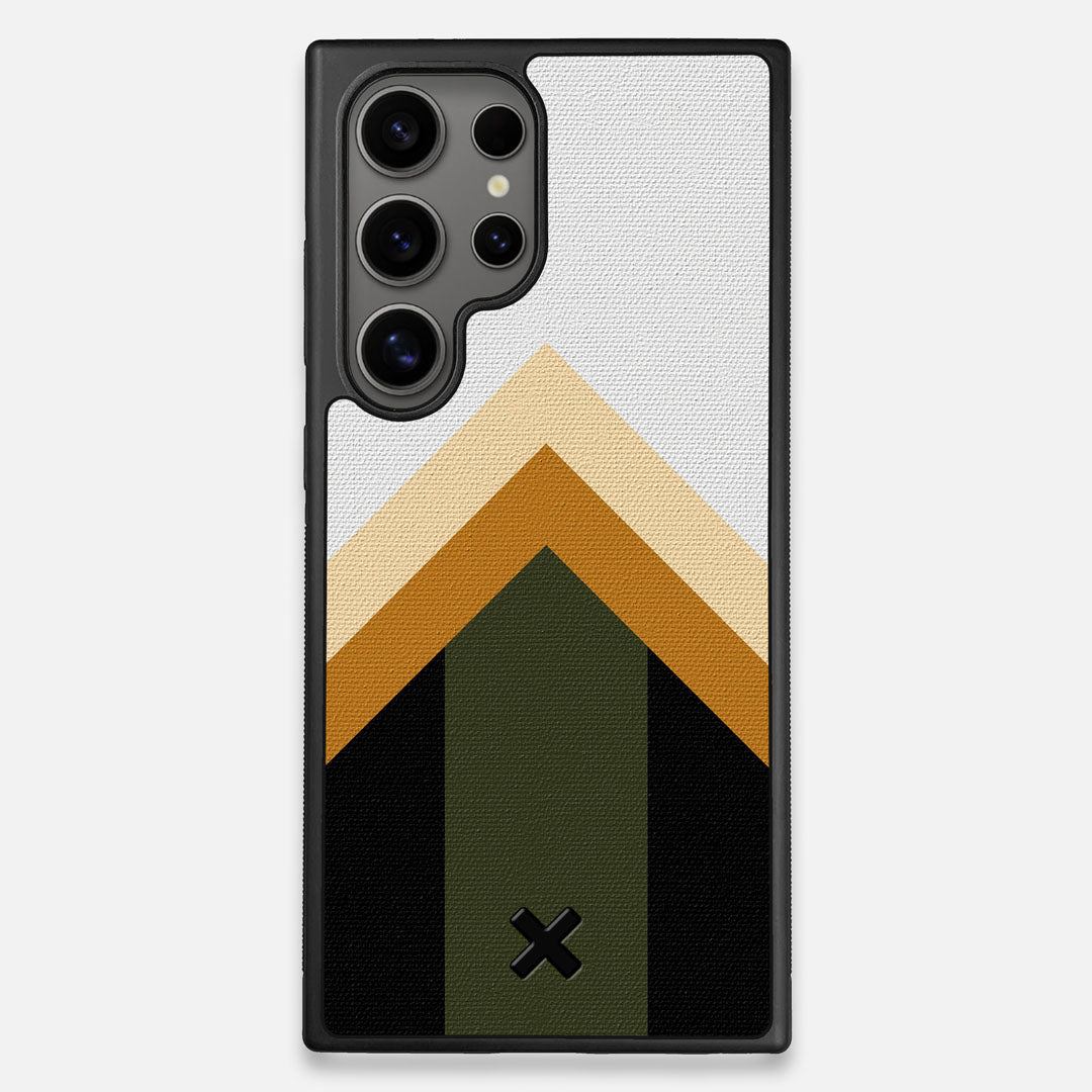 Front view of the Ascent Adventure Marker in the Wayfinder series UV-Printed thick cotton canvas Galaxy S25 Ultra Case by Keyway Designs