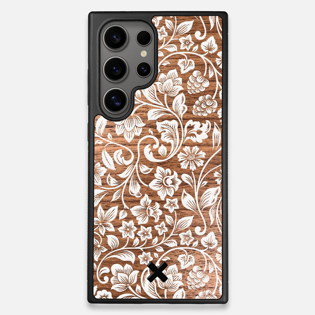 Front view of the Blossom Whitewash Wood Galaxy S25 Ultra Case by Keyway Designs