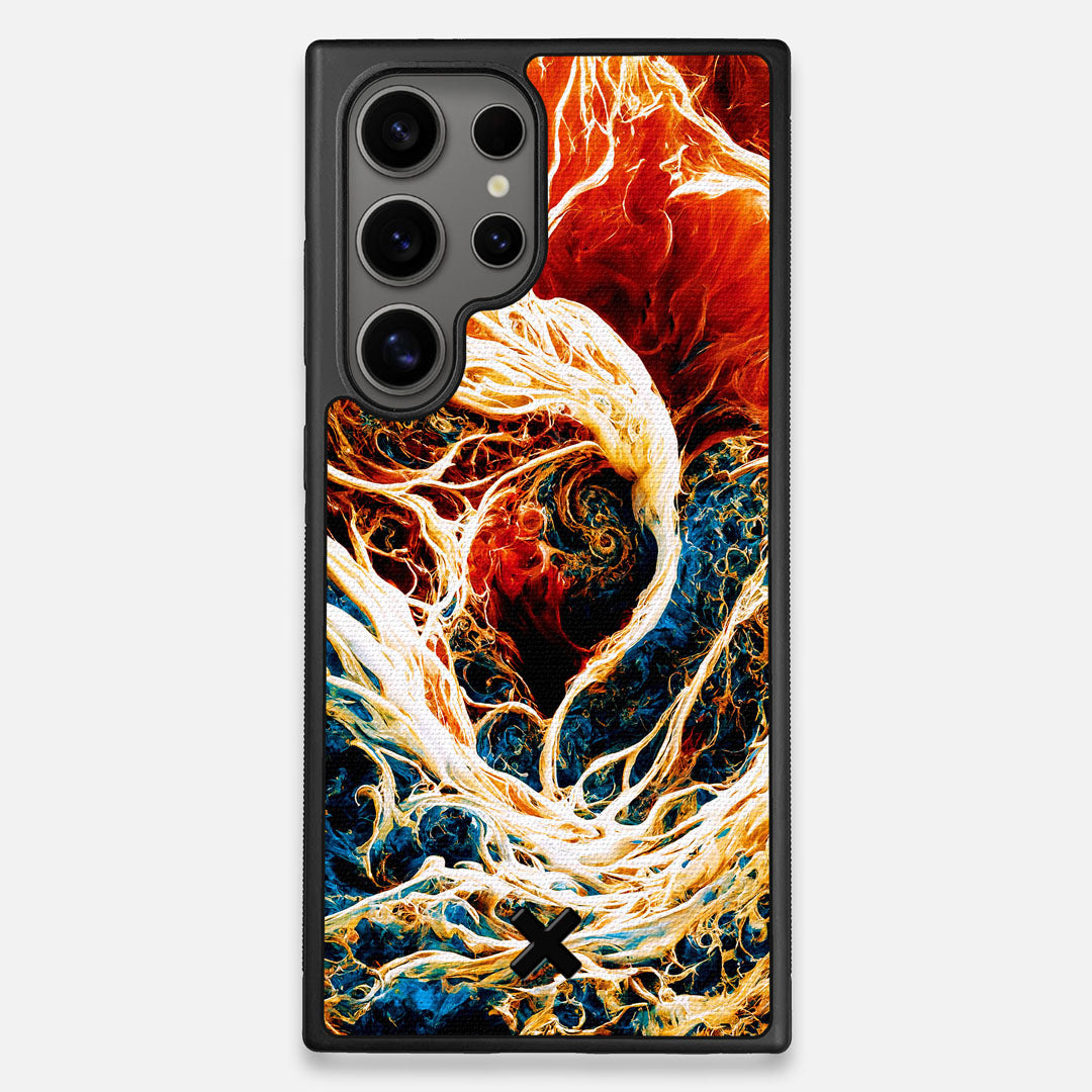 Front view of the stylized AI generated art print created by John Wingfield printed to cotton canvas Galaxy S25 Ultra Case by Keyway Designs