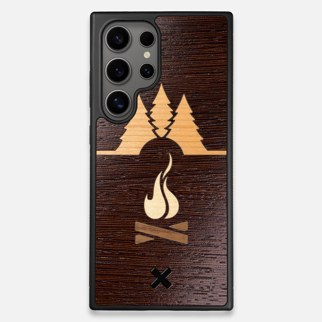 Front view of the Nomad Campsite Wood Galaxy S25 Ultra Case by Keyway Designs