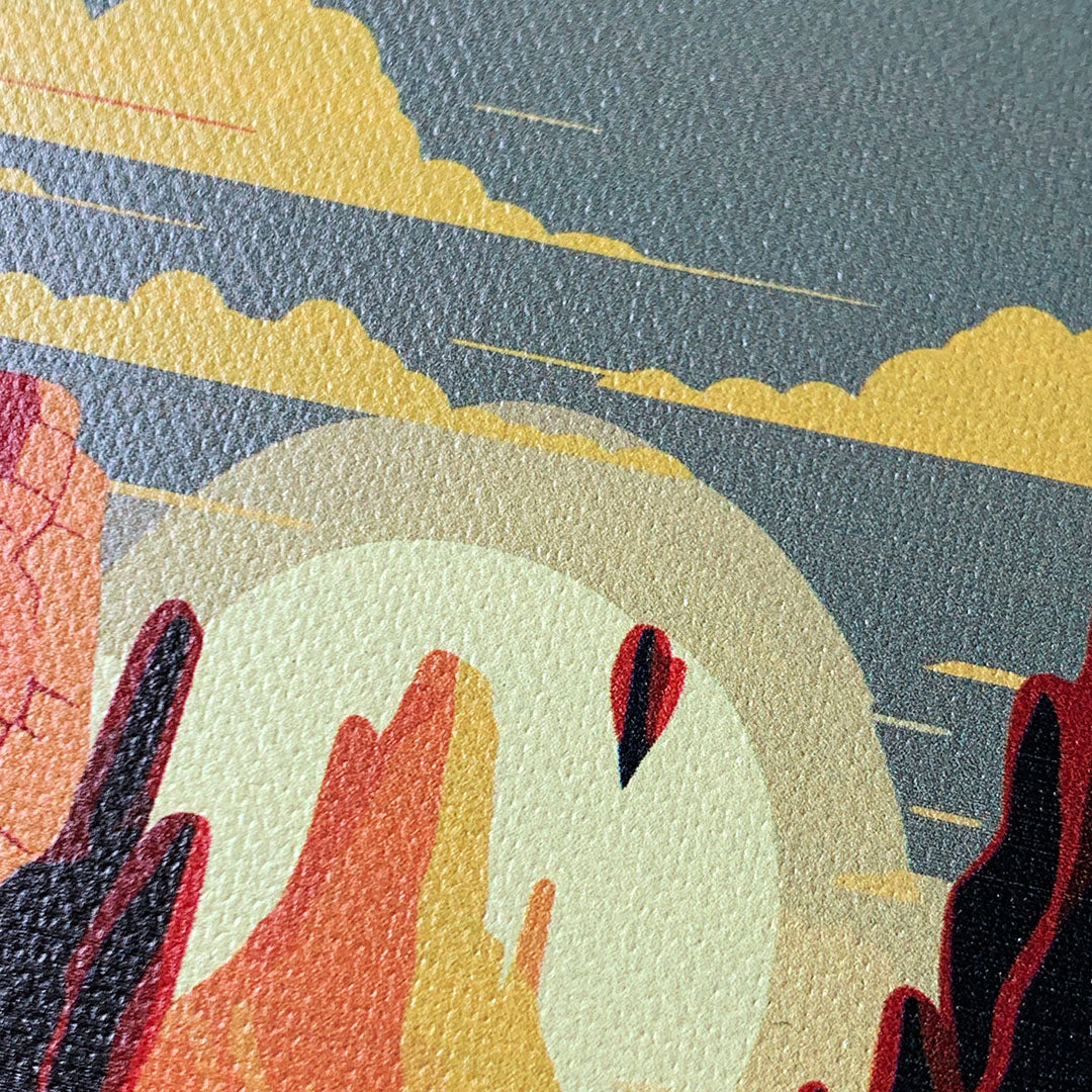 Zoomed in detailed shot of the stylized thin river cutting deep through a canyon sunset printed on cotton canvas Galaxy S25 Ultra Case by Keyway Designs