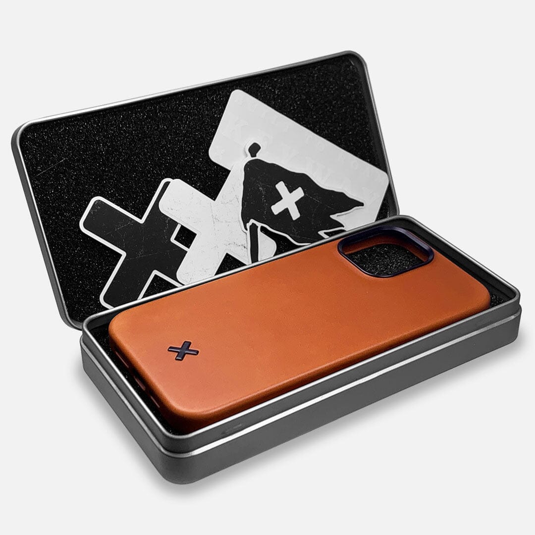 Keyway Reusable Metal tin packaging for the leather iPhone Case