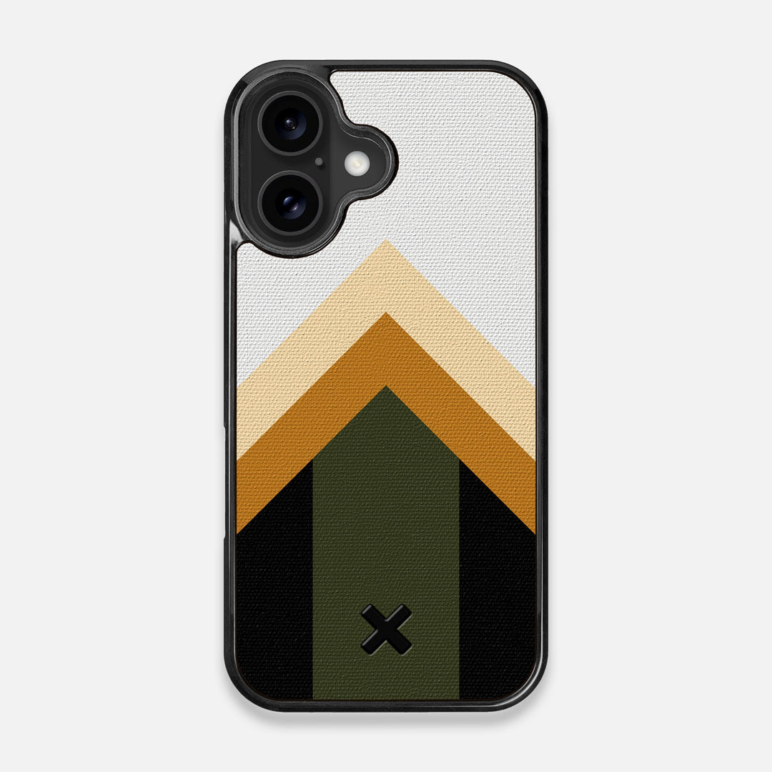 Front view of the Ascent Adventure Marker in the Wayfinder series UV-Printed thick cotton canvas iPhone 16 MagSafe Case by Keyway Designs