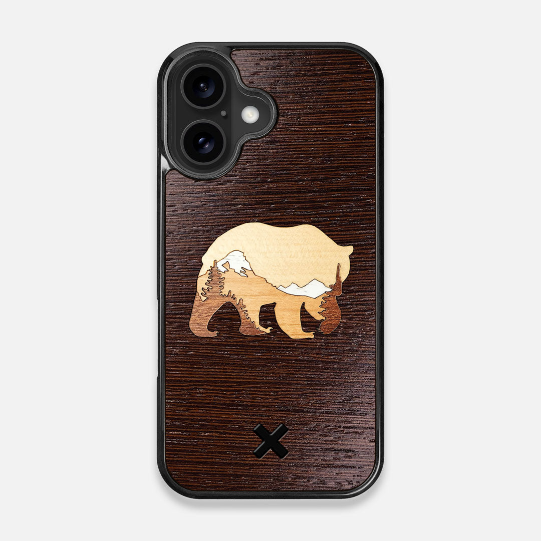 TPU/PC Sides of the Bear Mountain Wood iPhone 16 MagSafe Case by Keyway Designs