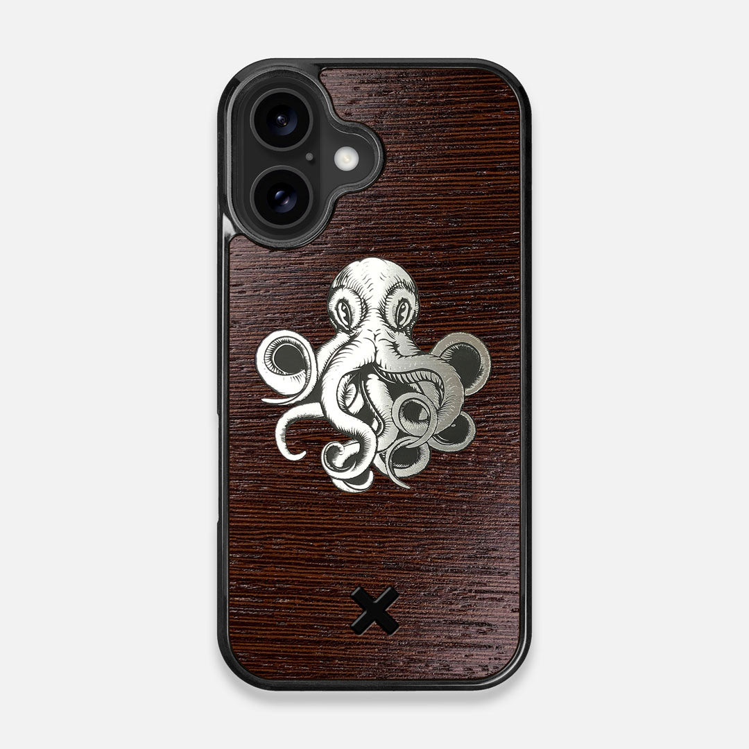 Front view of the Prize Kraken Wenge Wood iPhone 16 MagSafe Case by Keyway Designs