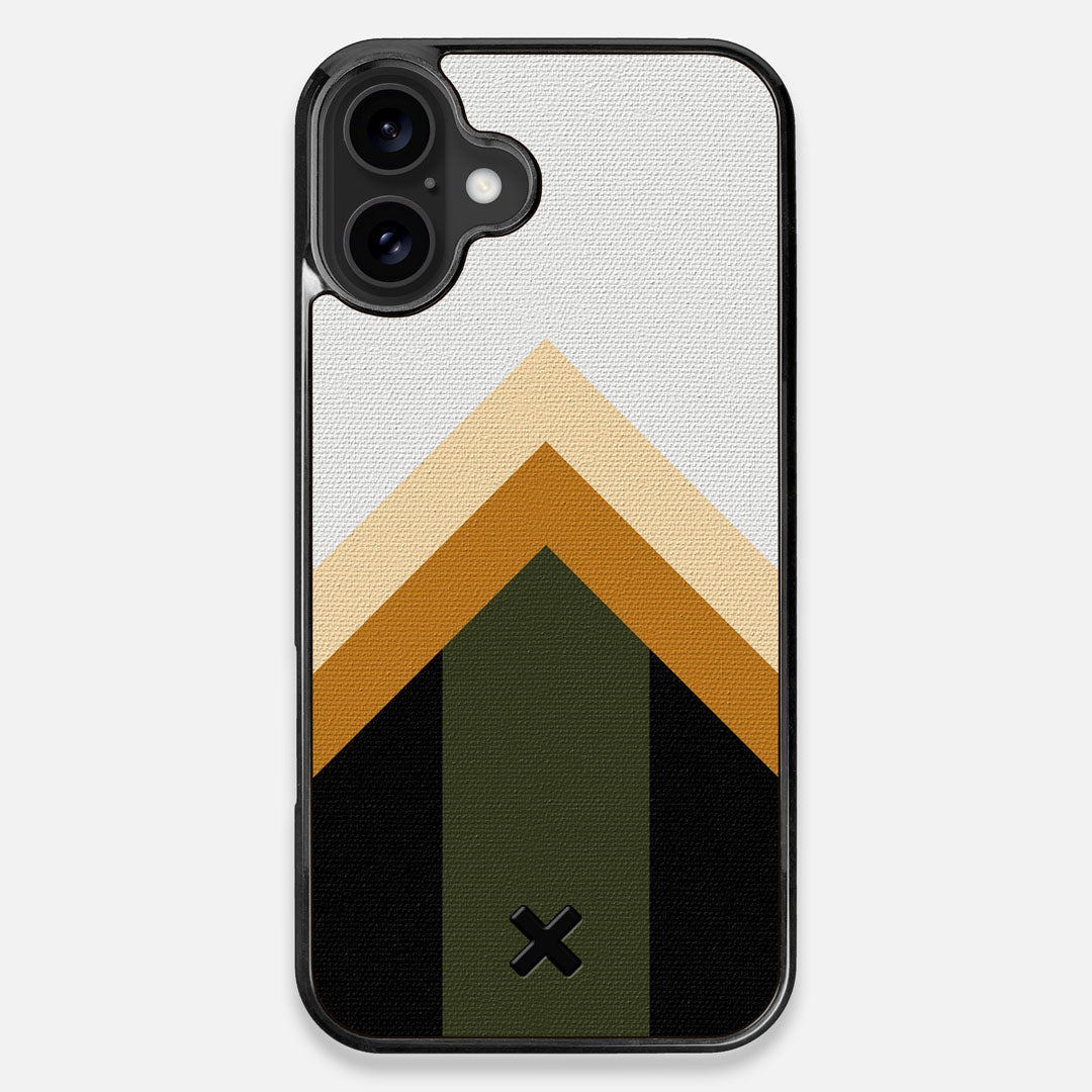 Front view of the Ascent Adventure Marker in the Wayfinder series UV-Printed thick cotton canvas iPhone 16 Plus MagSafe Case by Keyway Designs