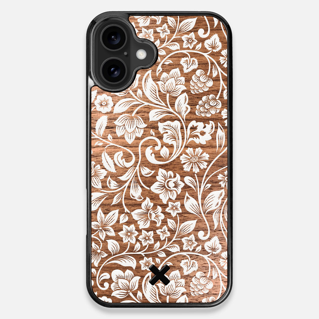 Front view of the Blossom Whitewash Wood iPhone 16 Plus MagSafe Case by Keyway Designs