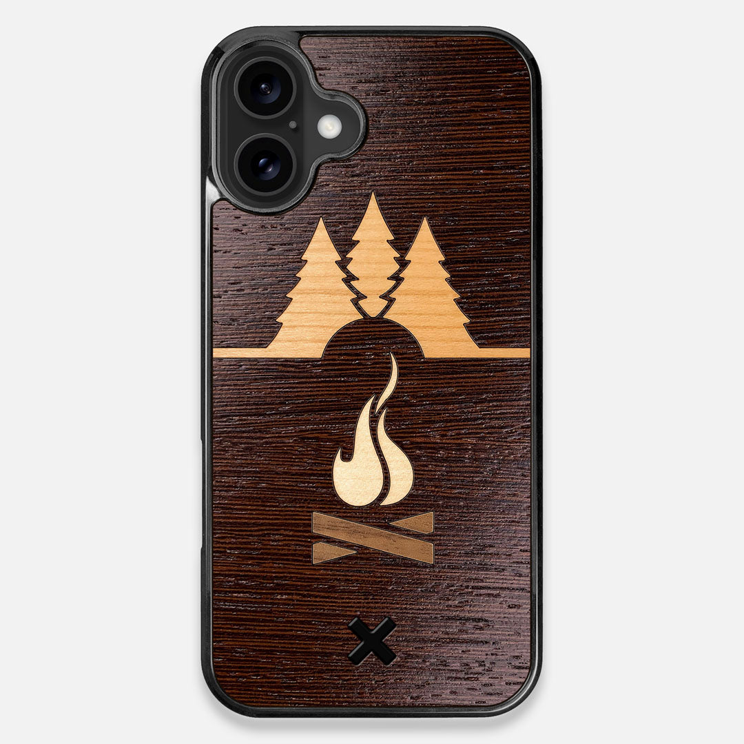 Front view of the Nomad Campsite Wood iPhone 16 Plus MagSafe Case by Keyway Designs