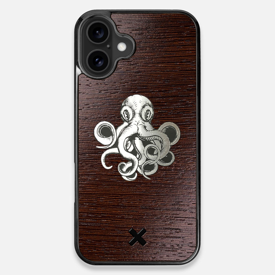 Front view of the Prize Kraken Wenge Wood iPhone 16 Plus MagSafe Case by Keyway Designs