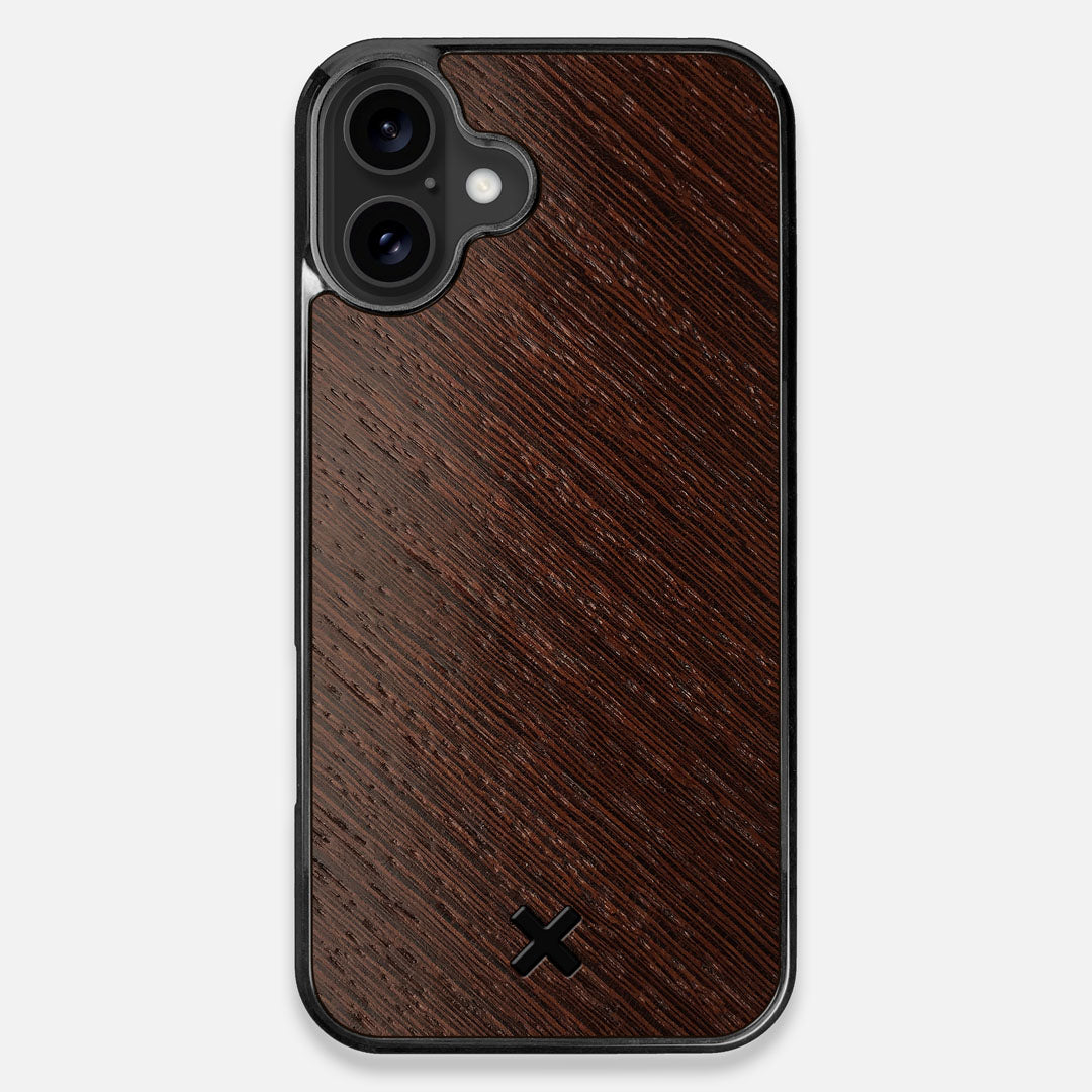 Front view of the Wenge Pure Plus Wood iPhone 16 Plus MagSafe Case by Keyway Designs