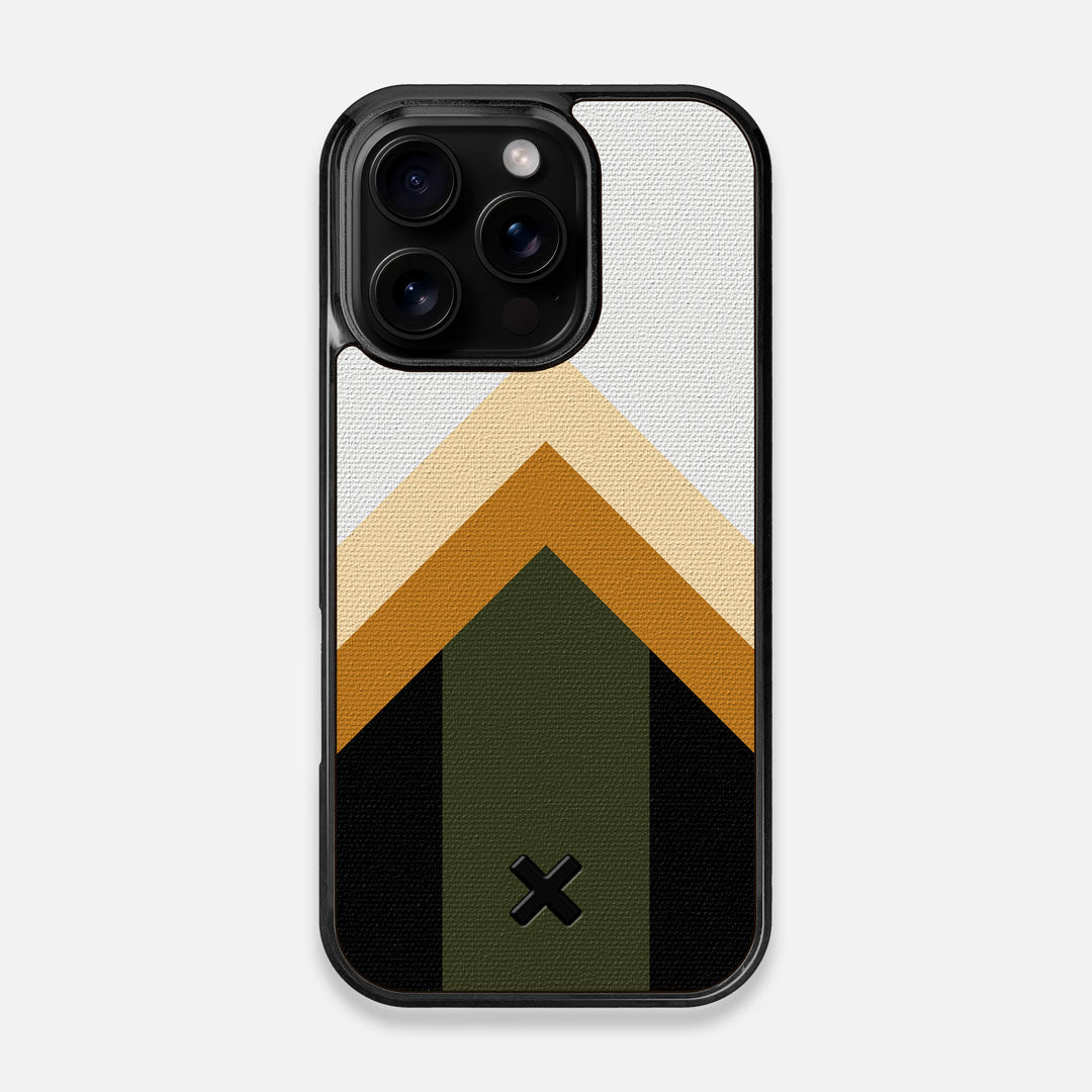 Front view of the Ascent Adventure Marker in the Wayfinder series UV-Printed thick cotton canvas iPhone 16 Pro MagSafe Case by Keyway Designs