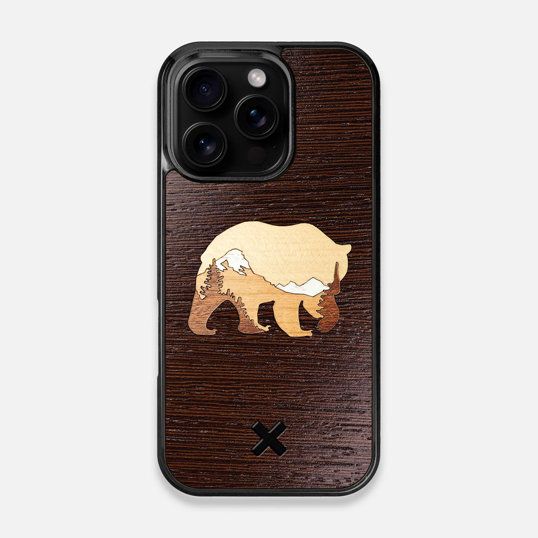 TPU/PC Sides of the Bear Mountain Wood iPhone 16 Pro MagSafe Case by Keyway Designs