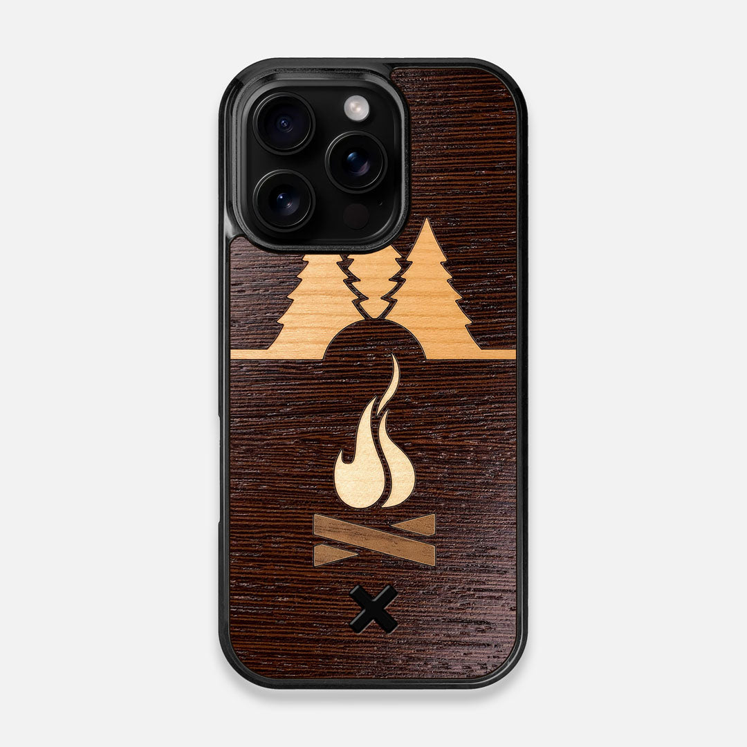 Front view of the Nomad Campsite Wood iPhone 16 Pro MagSafe Case by Keyway Designs