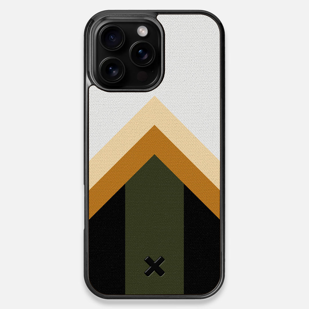 Front view of the Ascent Adventure Marker in the Wayfinder series UV-Printed thick cotton canvas iPhone 16 Pro Max MagSafe Case by Keyway Designs