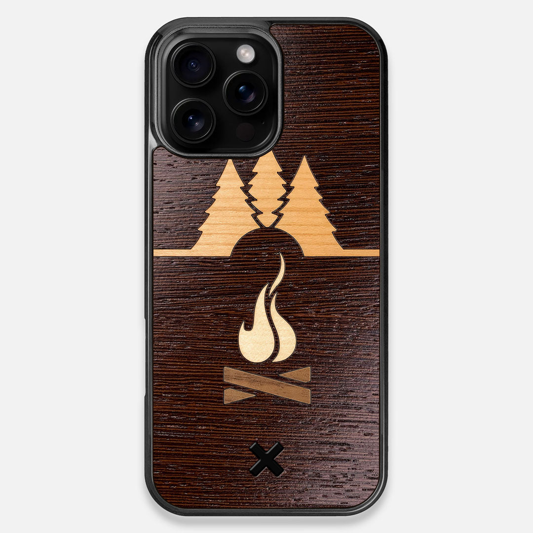 Front view of the Nomad Campsite Wood iPhone 16 Pro Max MagSafe Case by Keyway Designs