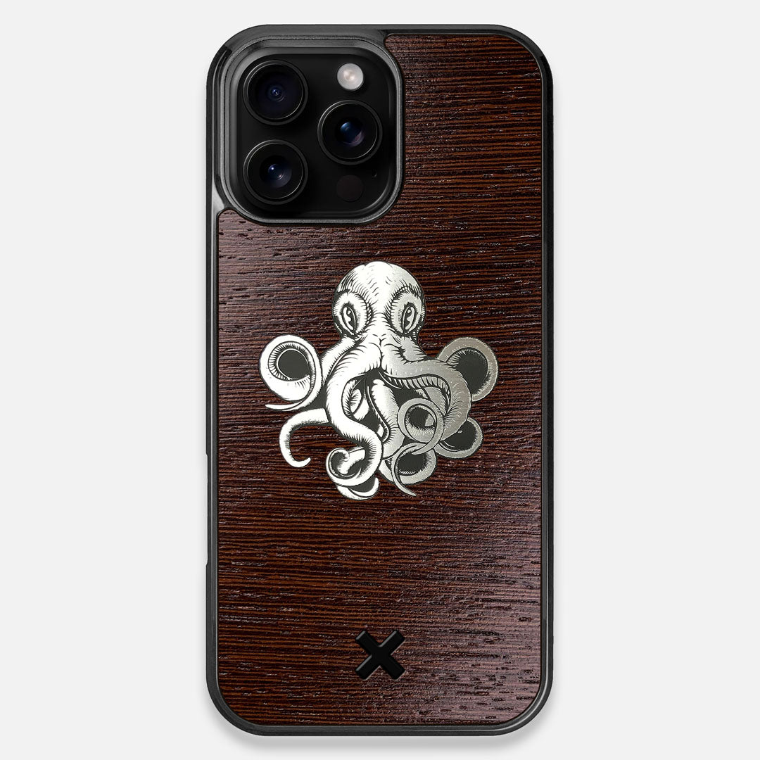 Front view of the Prize Kraken Wenge Wood iPhone 16 Pro Max MagSafe Case by Keyway Designs