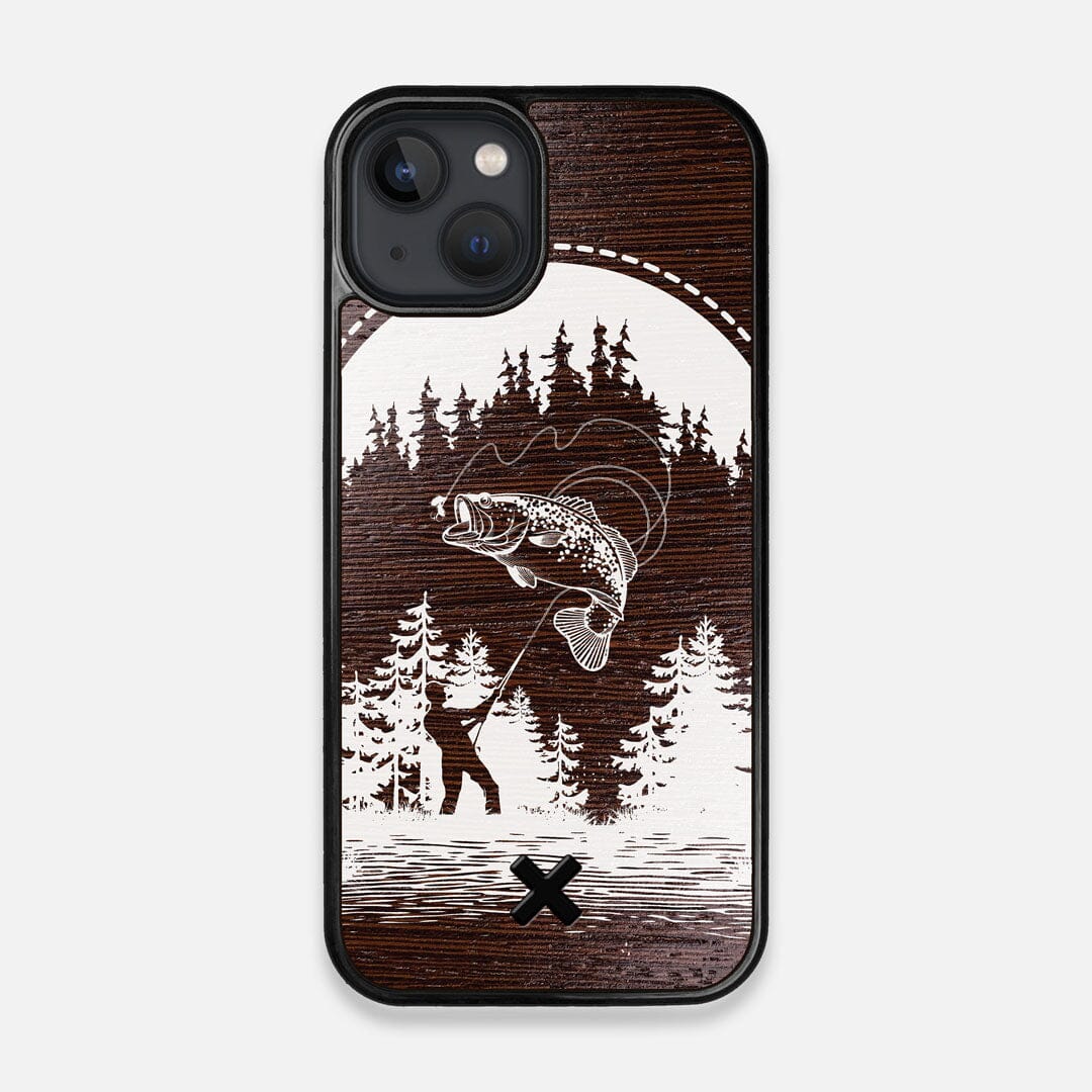 Angler  Handmade and UV Printed Wenge Wood iPhone 13 MagSafe Case by Keyway